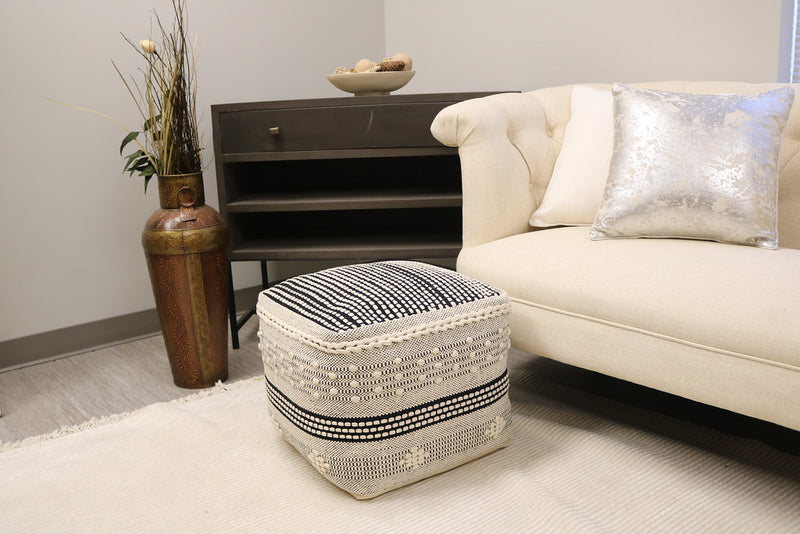 Lucca Cotton Cube Pouf