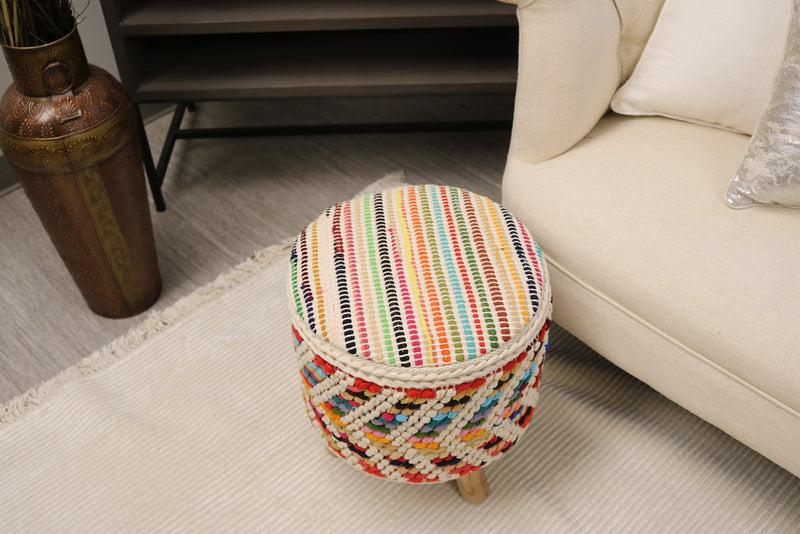 Lyon Cotton Round Stool