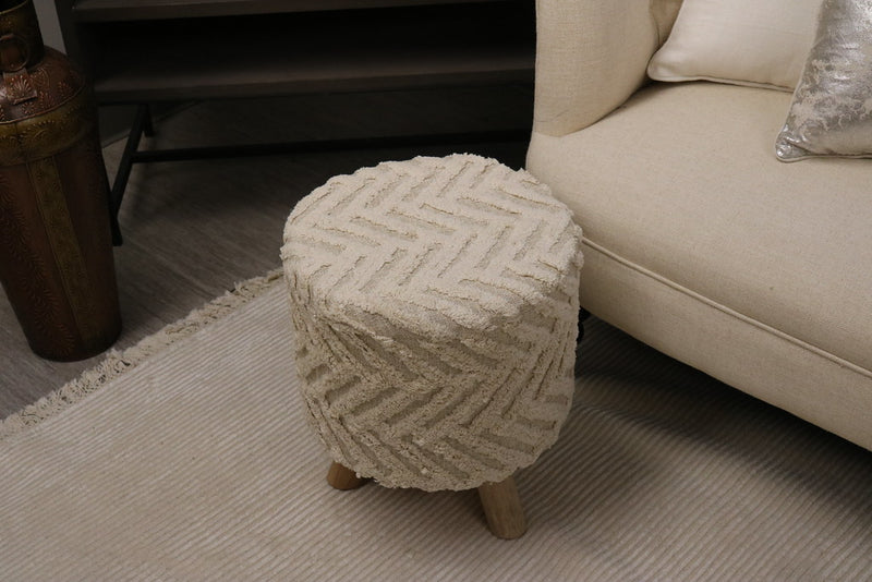 Bordeaux Cotton Round Stool