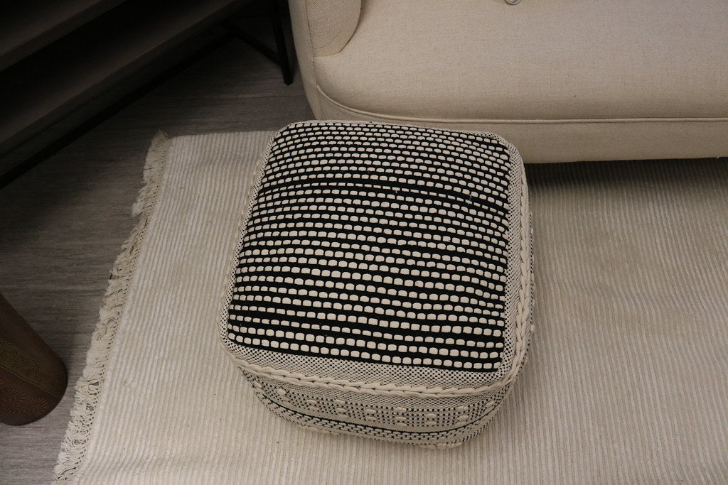 Lucca Cotton Cube Pouf