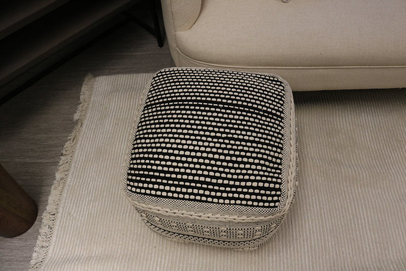 Lucca Cotton Cube Pouf