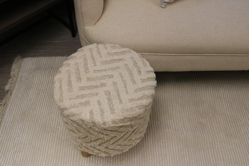 Bordeaux Cotton Round Stool