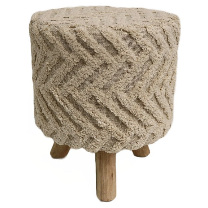 Bordeaux Cotton Round Stool