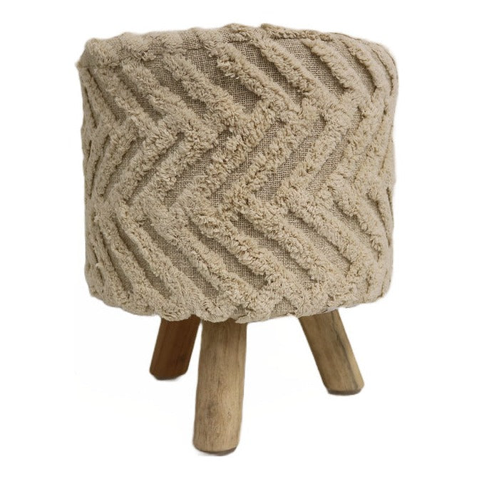 Bordeaux Cotton Round Stool