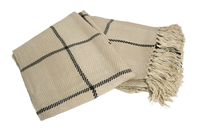 Handcrafted Wool & Cotton Throw Blanket