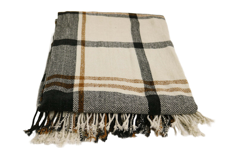 Handcrafted Wool & Cotton Throw Blanket