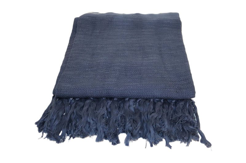 Handcrafted Wool & Cotton Throw Blanket