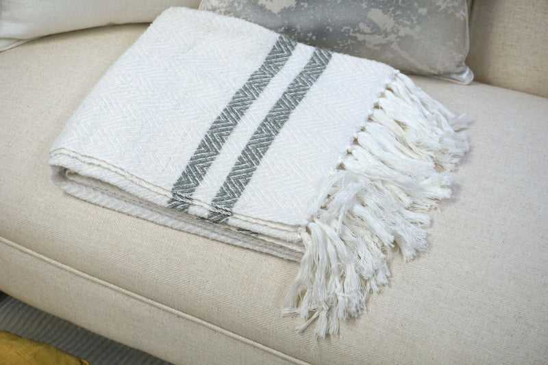 Handcrafted Wool & Cotton Throw Blanket