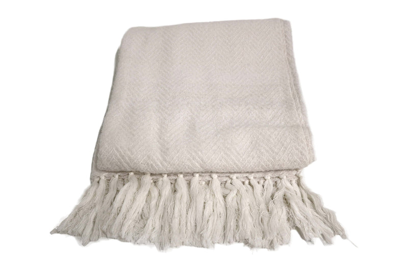 Handcrafted Wool & Cotton Throw Blanket