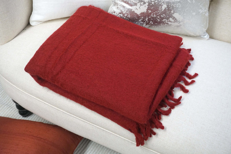 Handcrafted 100% Wool Throw Blanket