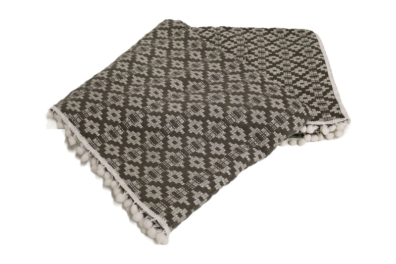 Handcrafted Wool & Cotton Throw Blanket