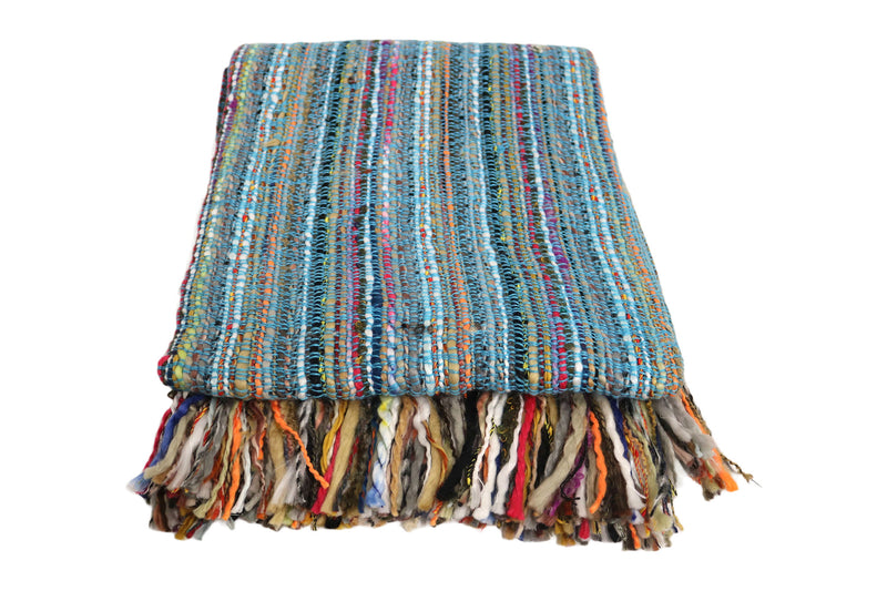 Handcrafted 100% Wool Throw Blanket