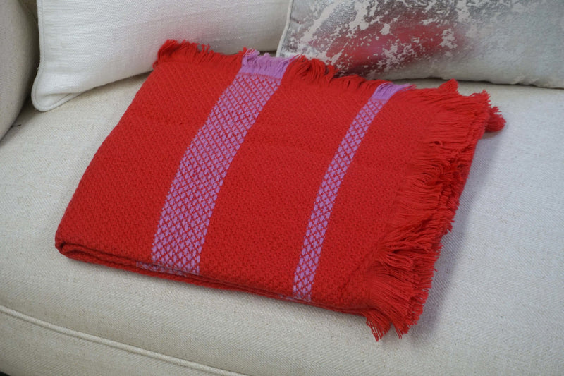 Handcrafted Wool & Cotton Throw Blanket