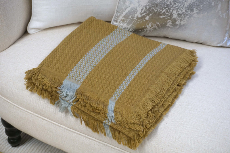 Handcrafted Wool & Cotton Throw Blanket