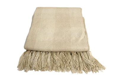 Handcrafted Wool & Cotton Throw Blanket