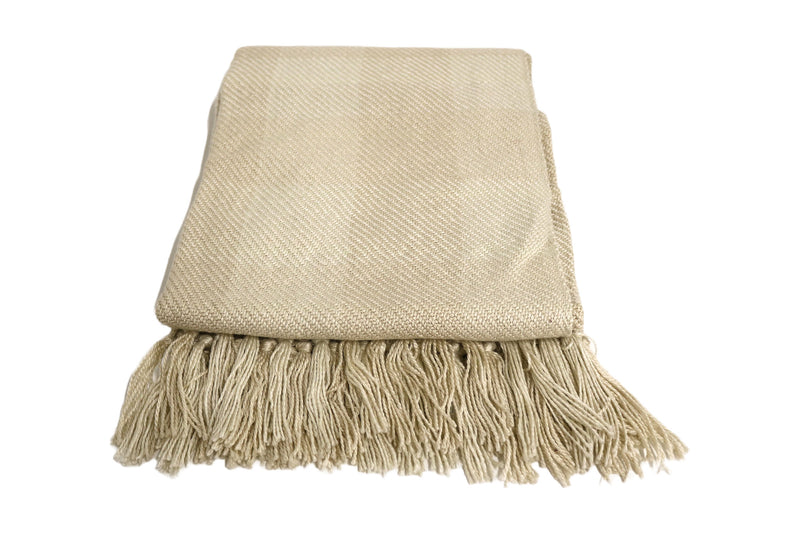 Handcrafted Wool & Cotton Throw Blanket