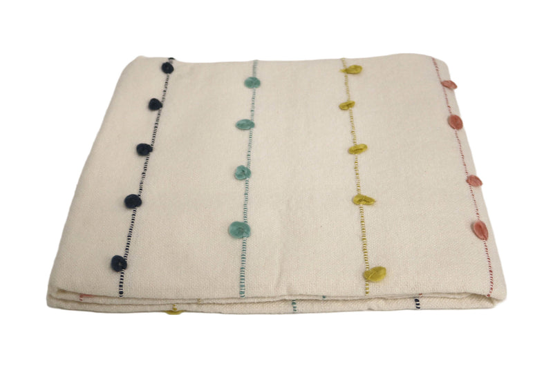 Handcrafted Wool & Cotton Throw Blanket