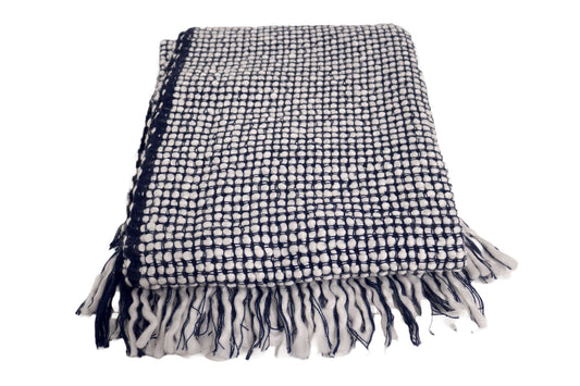 Handcrafted 100% Wool Throw Blanket