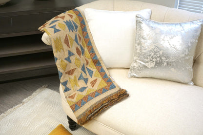 Handcrafted Wool & Cotton Throw Blanket