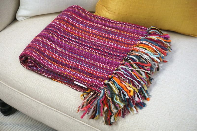 Handcrafted 100% Wool Throw Blanket