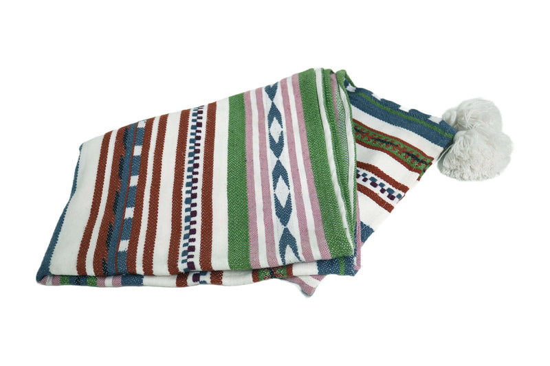 Handcrafted Wool & Cotton Throw Blanket