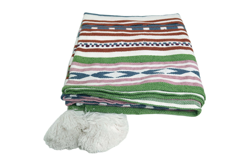 Handcrafted Wool & Cotton Throw Blanket