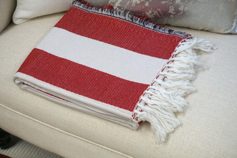 Handcrafted Wool & Cotton Throw Blanket