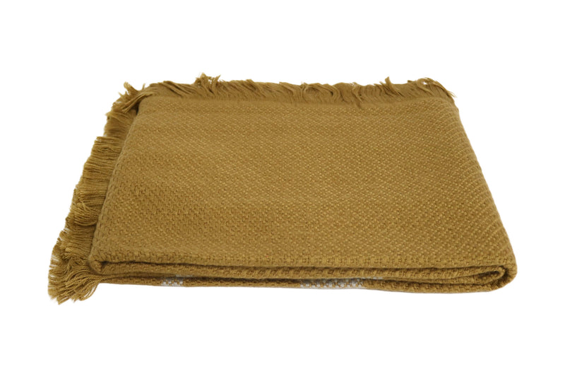 Handcrafted Wool & Cotton Throw Blanket