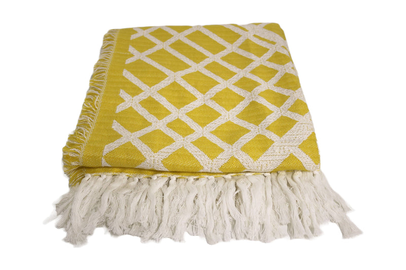 Handcrafted Wool & Cotton Throw Blanket