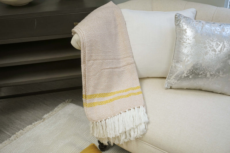 Handcrafted Wool & Cotton Throw Blanket