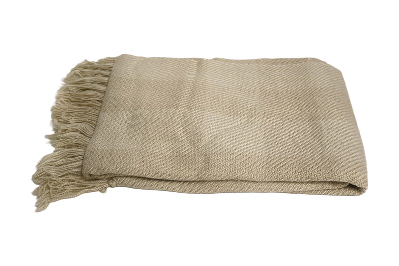 Handcrafted Wool & Cotton Throw Blanket