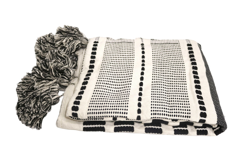 Handcrafted Wool & Cotton Throw Blanket