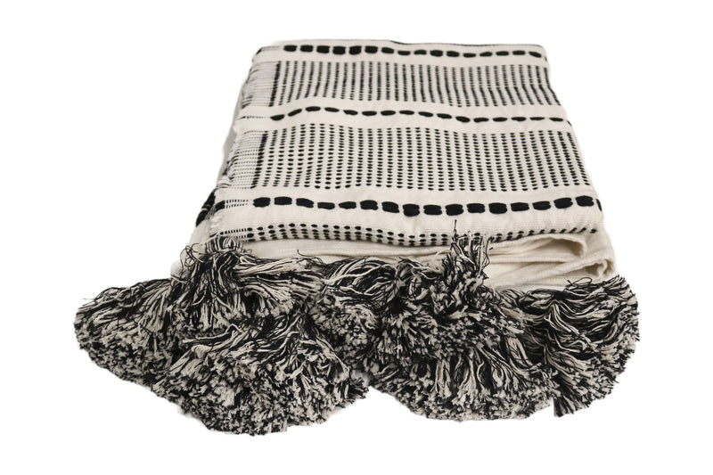 Handcrafted Wool & Cotton Throw Blanket