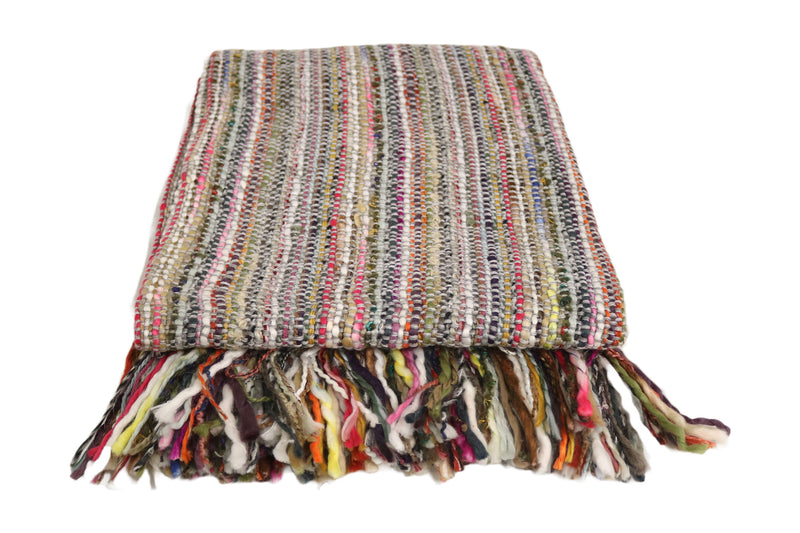 Handcrafted 100% Wool Throw Blanket