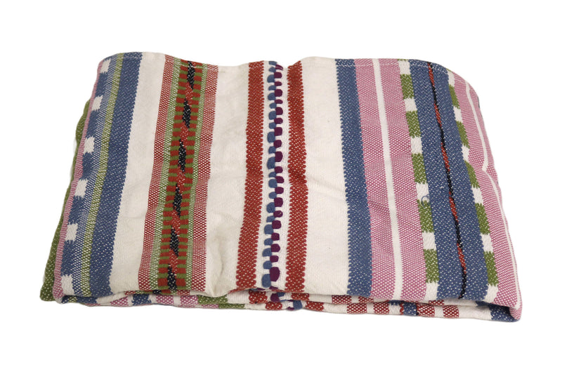 Handcrafted Wool & Cotton Throw Blanket