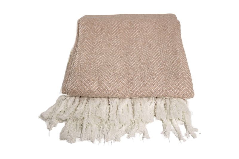 Handcrafted Wool & Cotton Throw Blanket