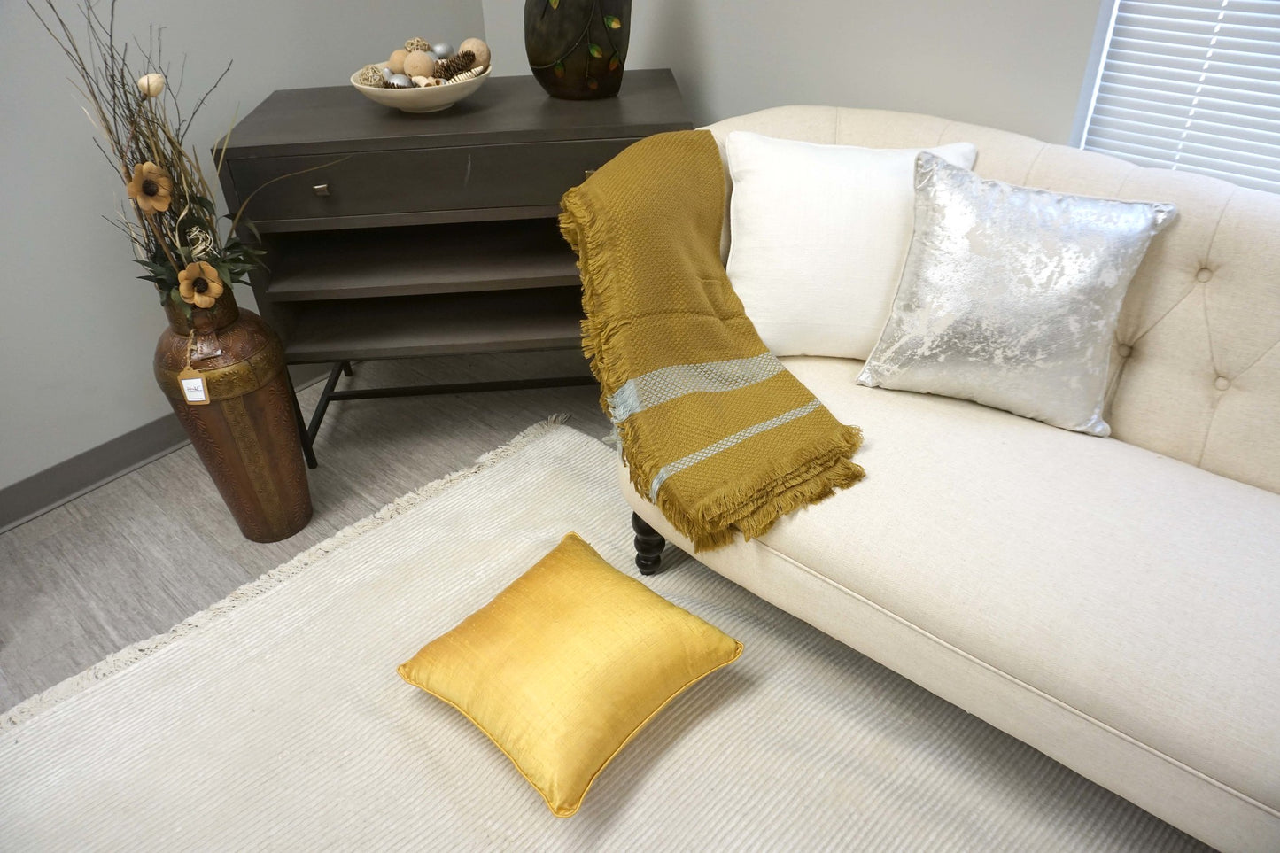 Handcrafted Wool & Cotton Throw Blanket