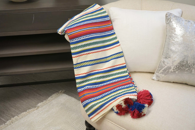 Handcrafted Wool & Cotton Throw Blanket