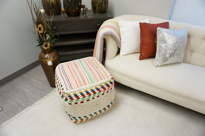 22" Multi-Color Pouf