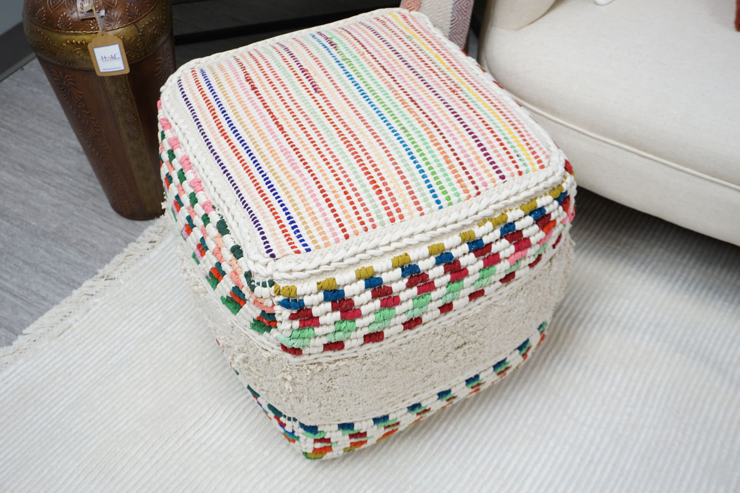 22" Multi-Color Pouf