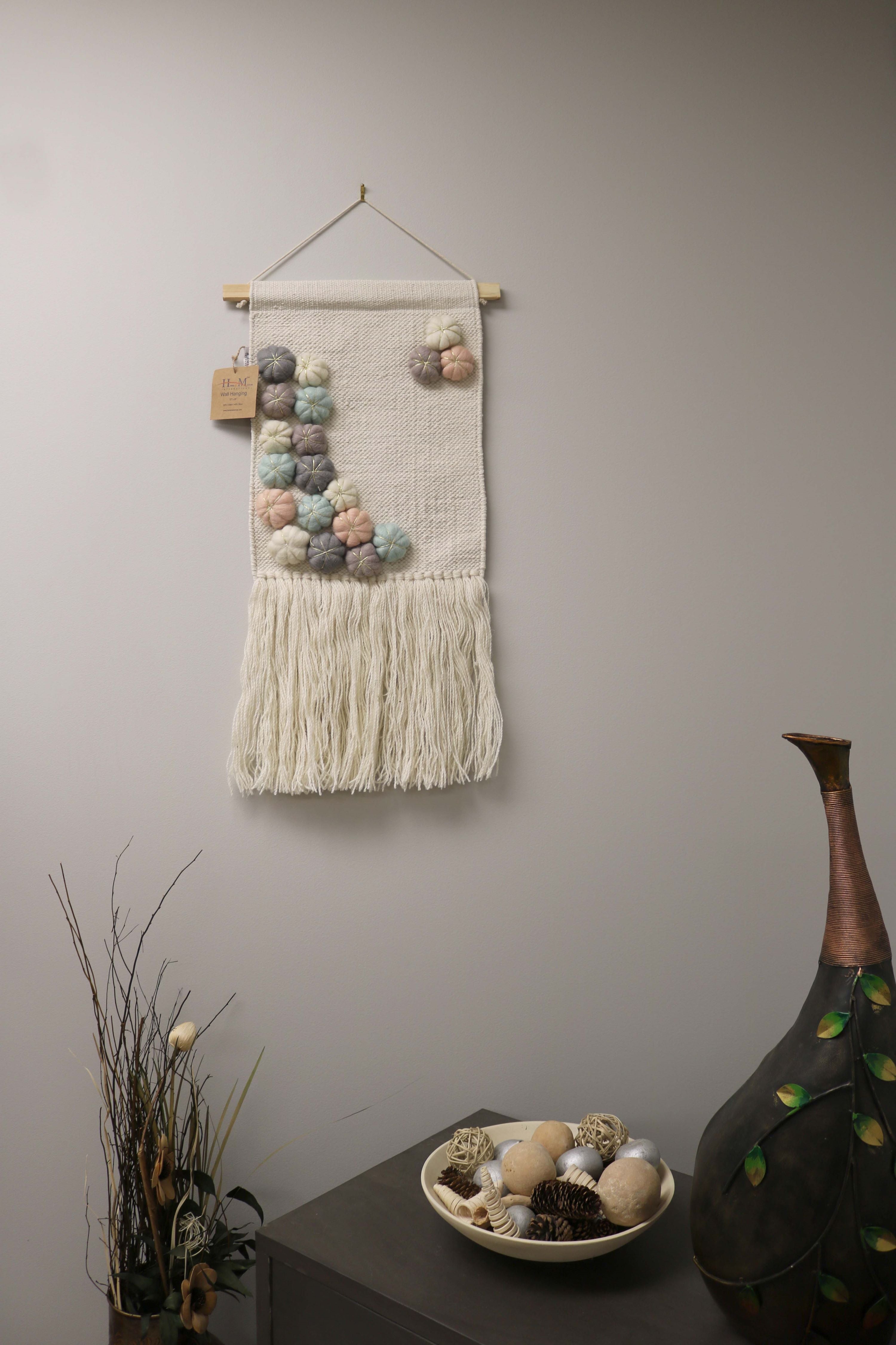 Flower Puff Wall Hanging