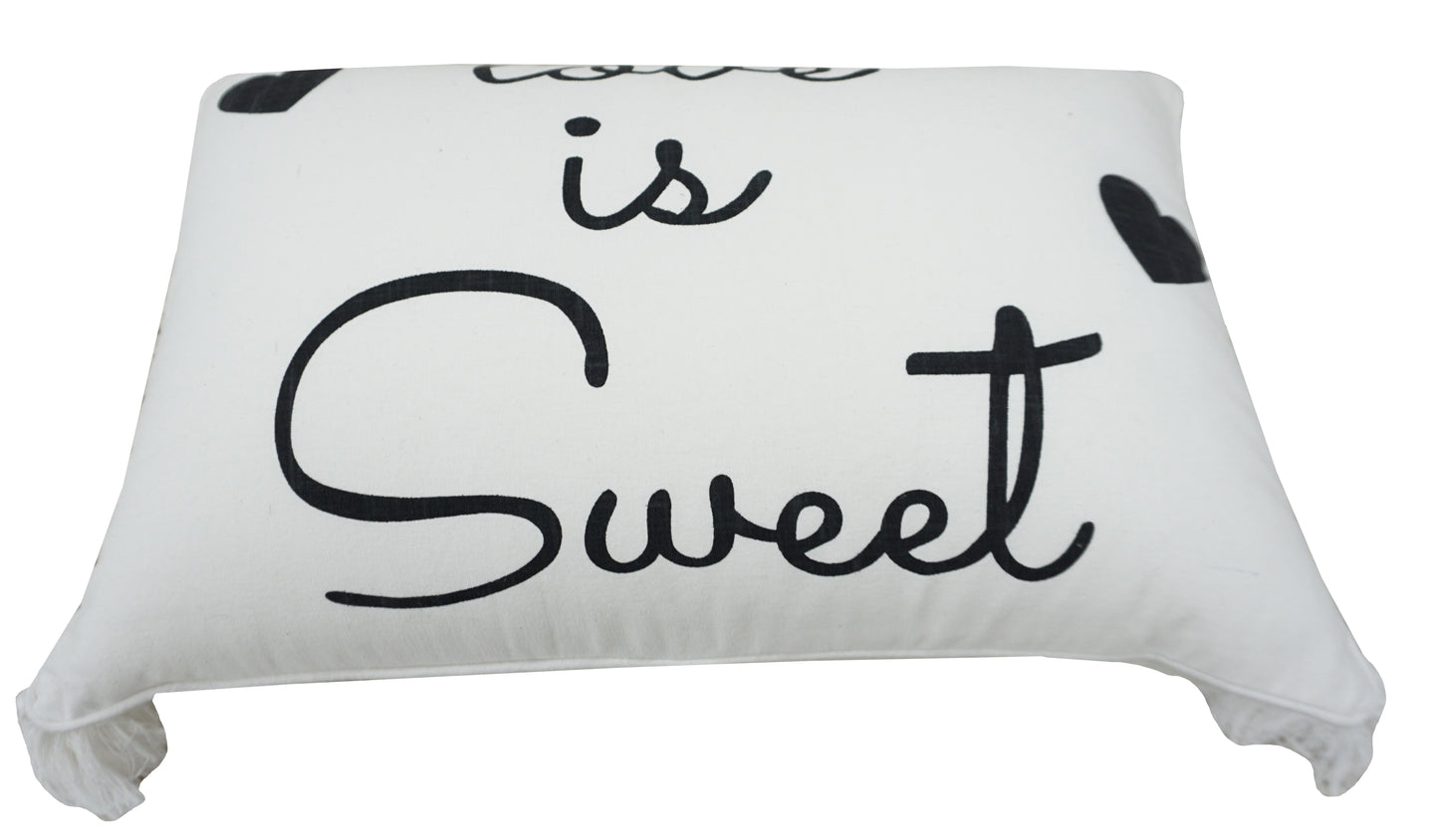 'Love Is Sweet' Quote Pillow