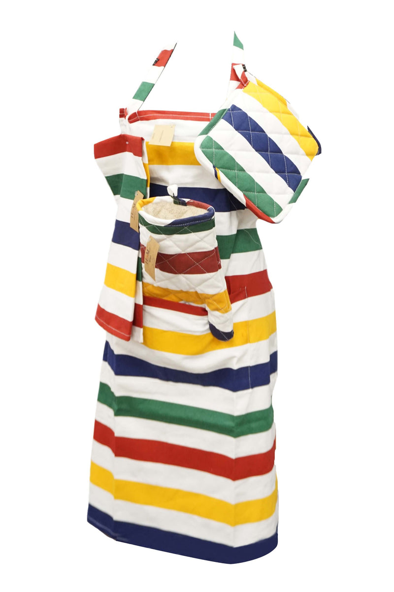 Kitchen Apron Red & Yellow Stripe Design