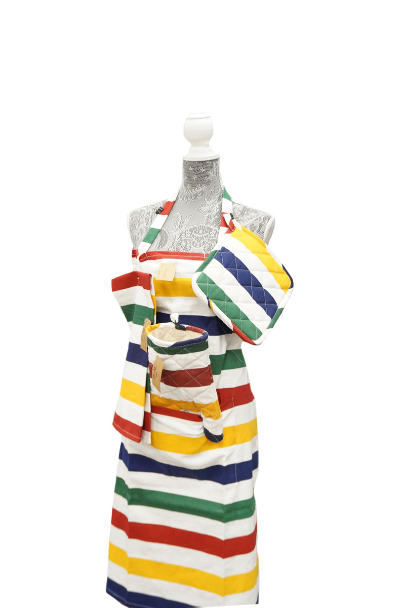 Kitchen Apron Red & Yellow Stripe Design