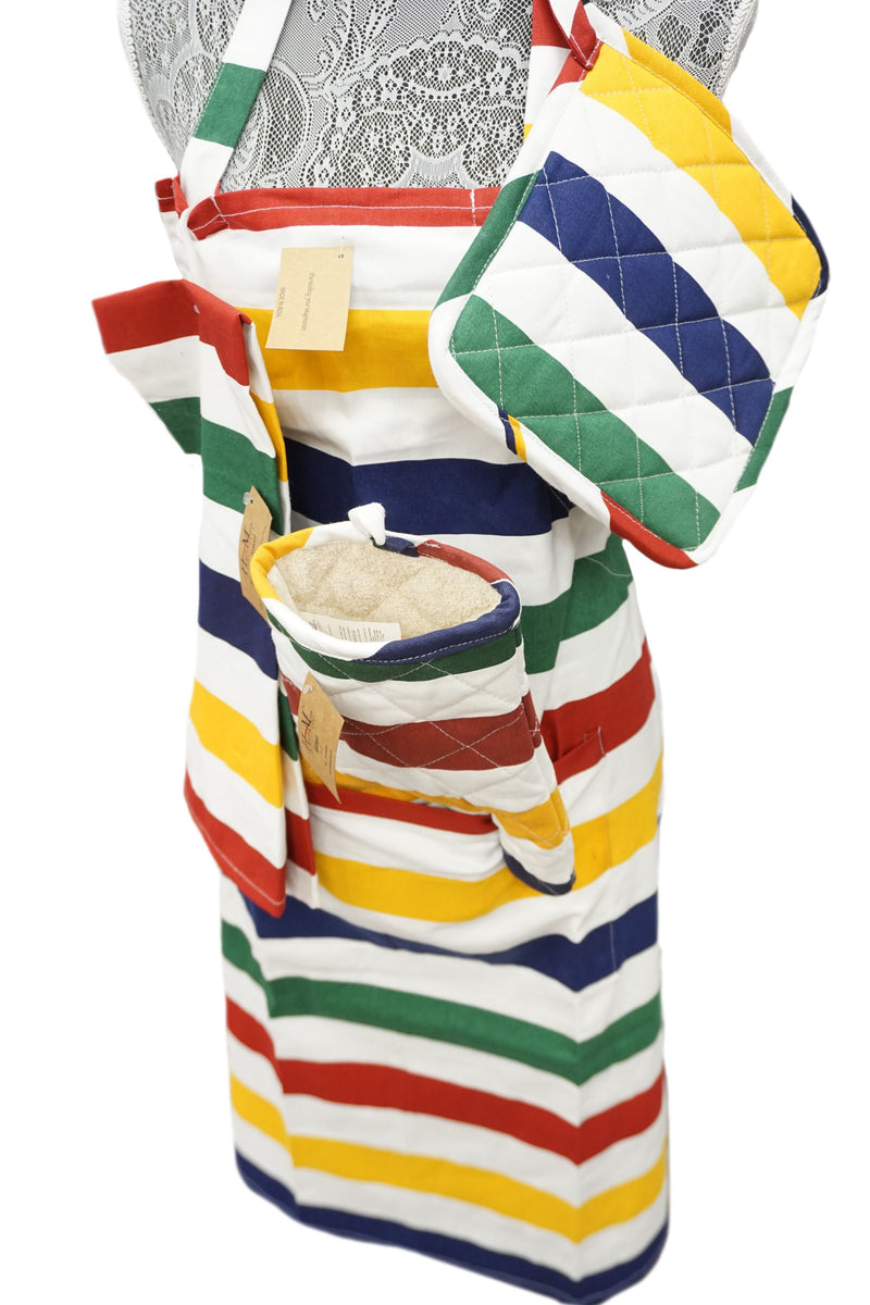 Kitchen Apron Red & Yellow Stripe Design