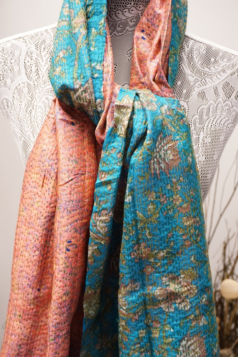 Vintage Kantha Silk Scarves