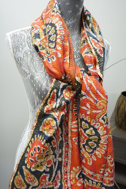 Vintage Kantha Silk Scarves