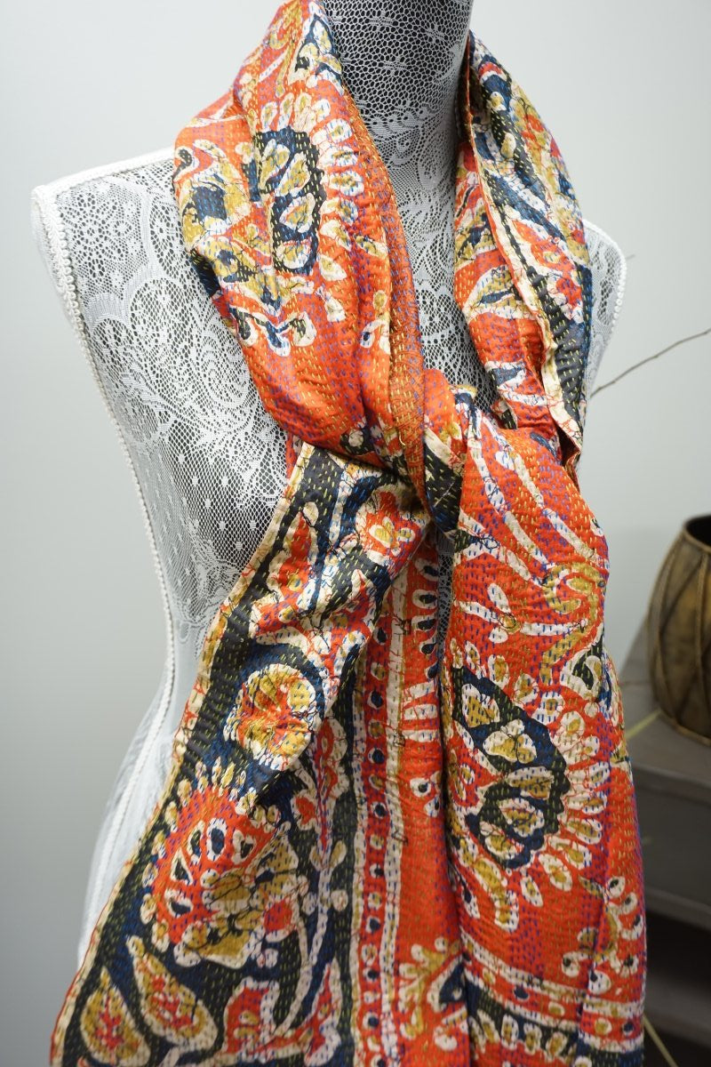 Vintage Kantha Silk Scarves