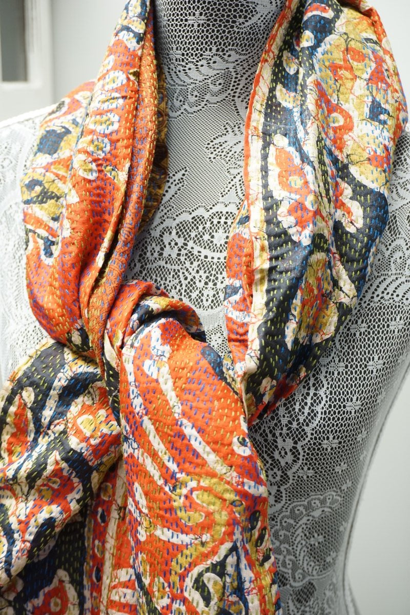 Vintage Kantha Silk Scarves