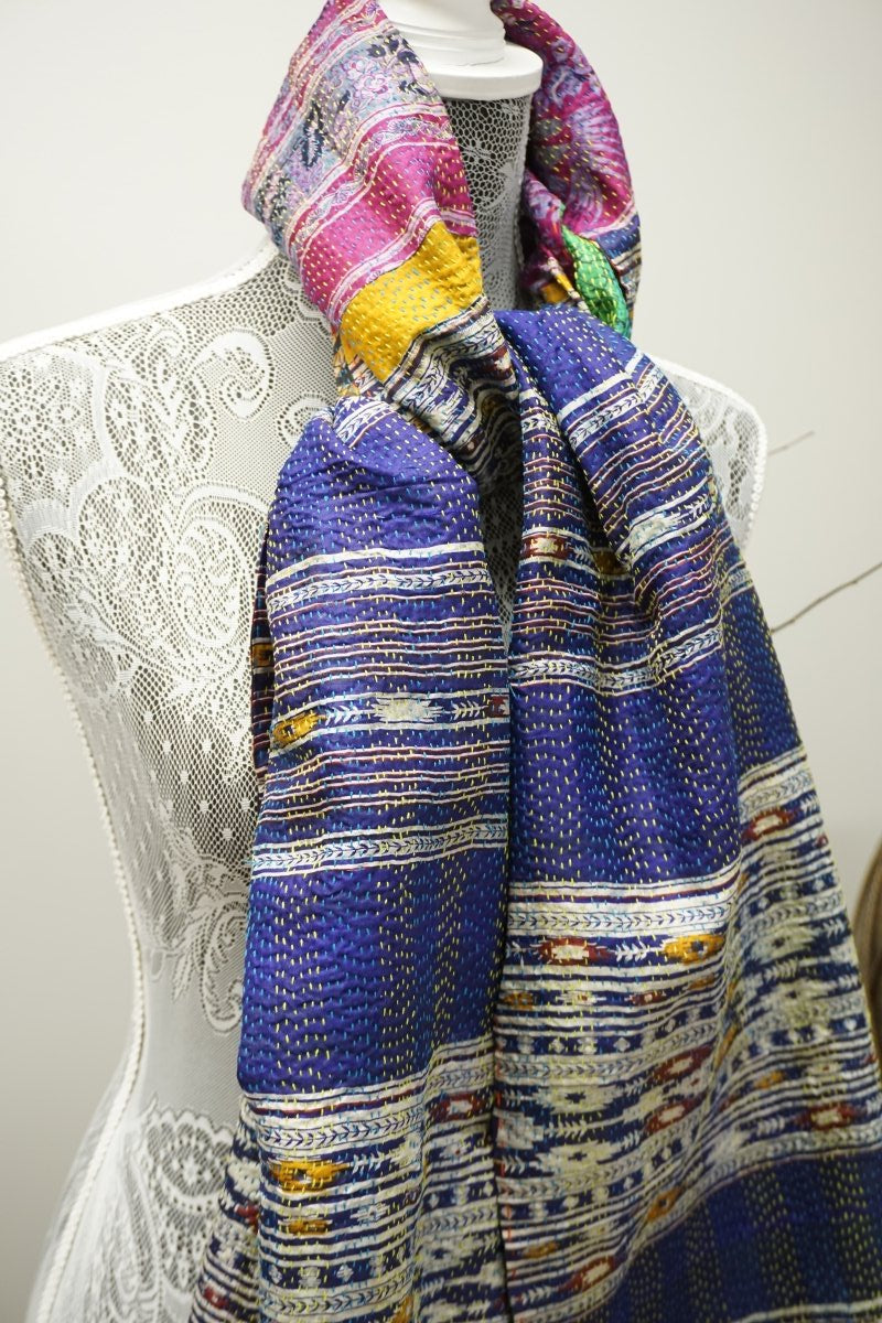 Vintage Kantha Silk Scarves